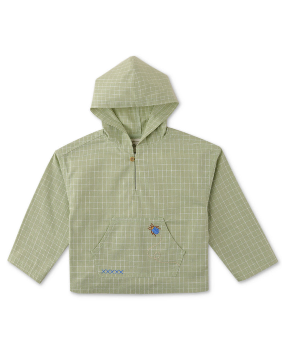 BABY BOYS HOODED SHIRT WITH KANGAROO POCKET