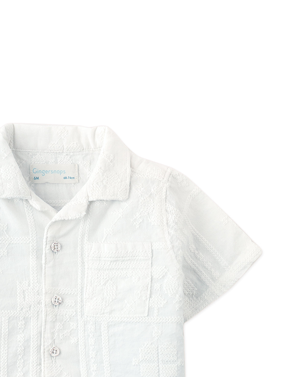 Baby Timothy Embroidered Camp Collar Shirt