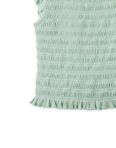 BABY MAYA SMOCKED RIBBED TOP