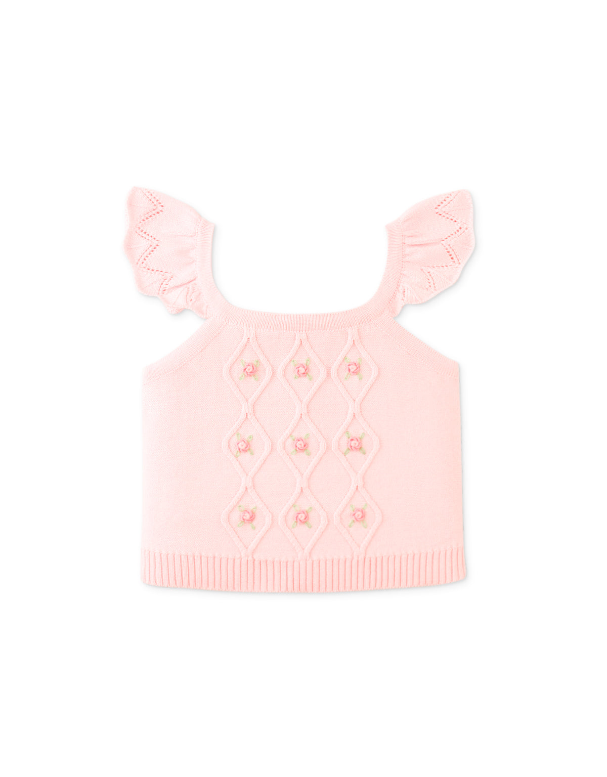 Baby Georgina Knitted Blouse with Bullion Flower Embroidery