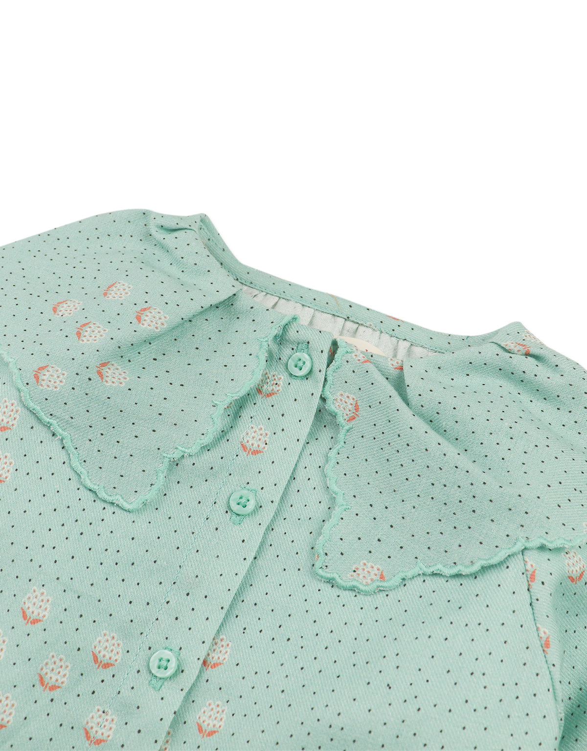 BABY  ELBA LONG SLEEVES BLOUSE MINT GROVE WITH  EMBROIDERED COLLAR
