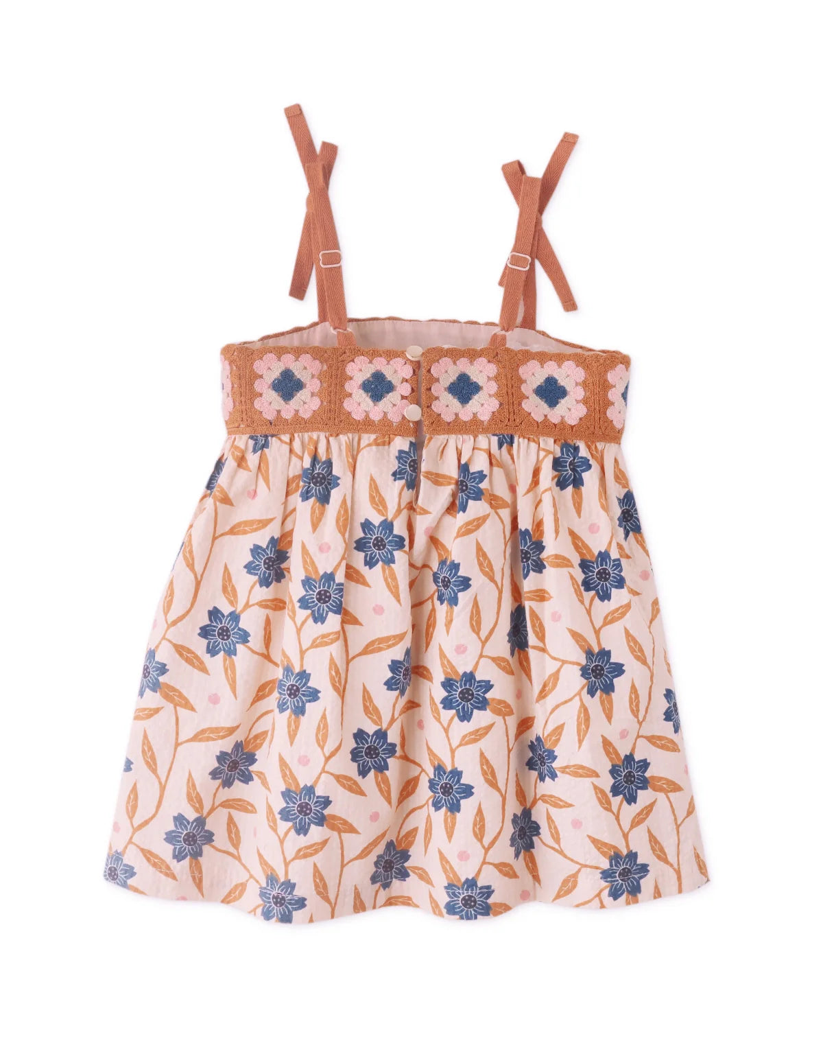 BABY GIRLS CROCHET BODICE EMPIRE CUT DRESS