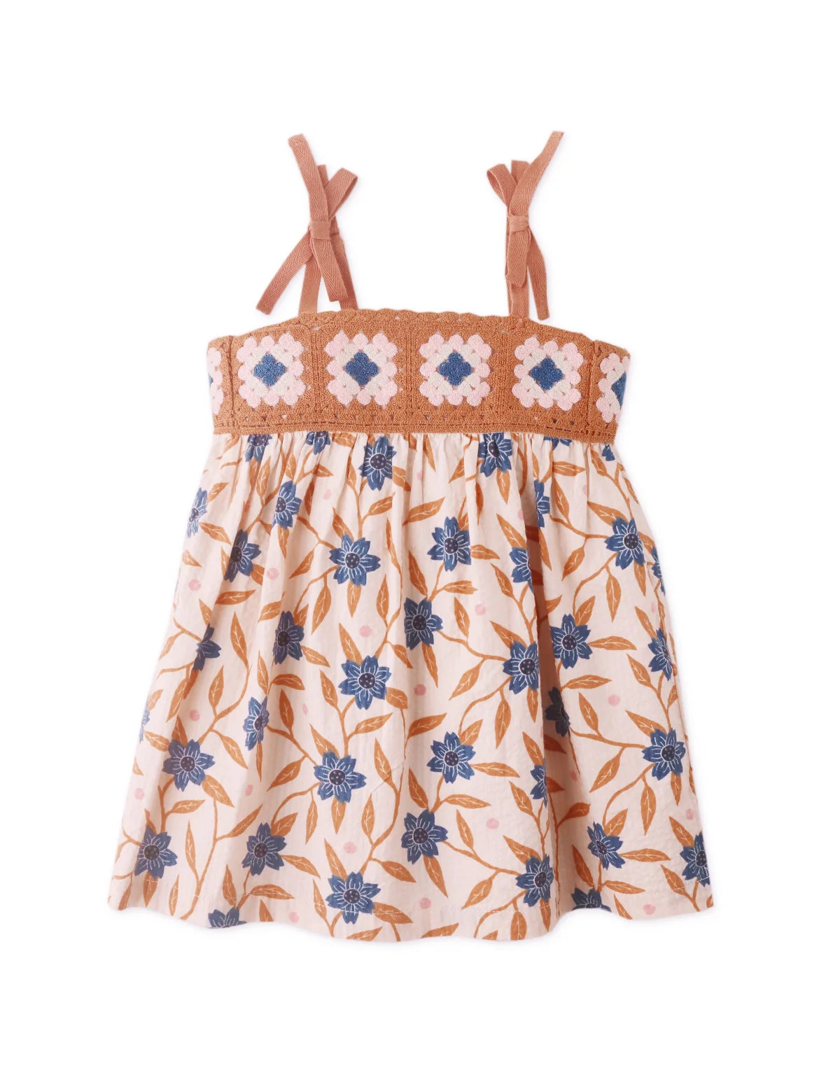 BABY GIRLS CROCHET BODICE EMPIRE CUT DRESS