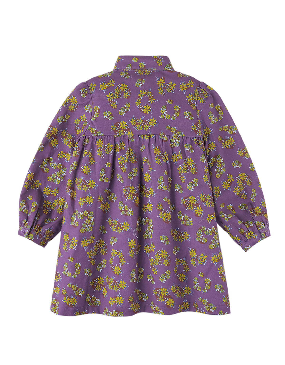 BABY GIRLS FLORAL PRINT DRESS WITH SMOCKINGS