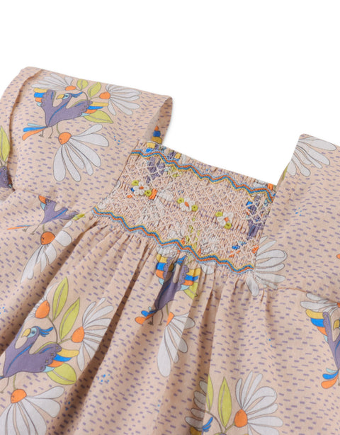 BABY AMARI DRESS IN BIRD PRINT