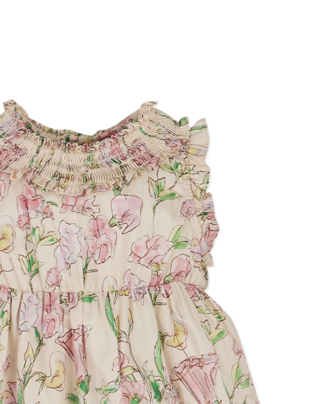 BABY KATERINA DRESS FLEUR WITH  SMOCKING DETAILS