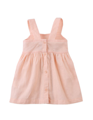 Full back catalog image of the Baby Kayla Apron Dress with Bunny Embroidery for infant girls from the Spring Summer collection of Gingersnaps Philippines.