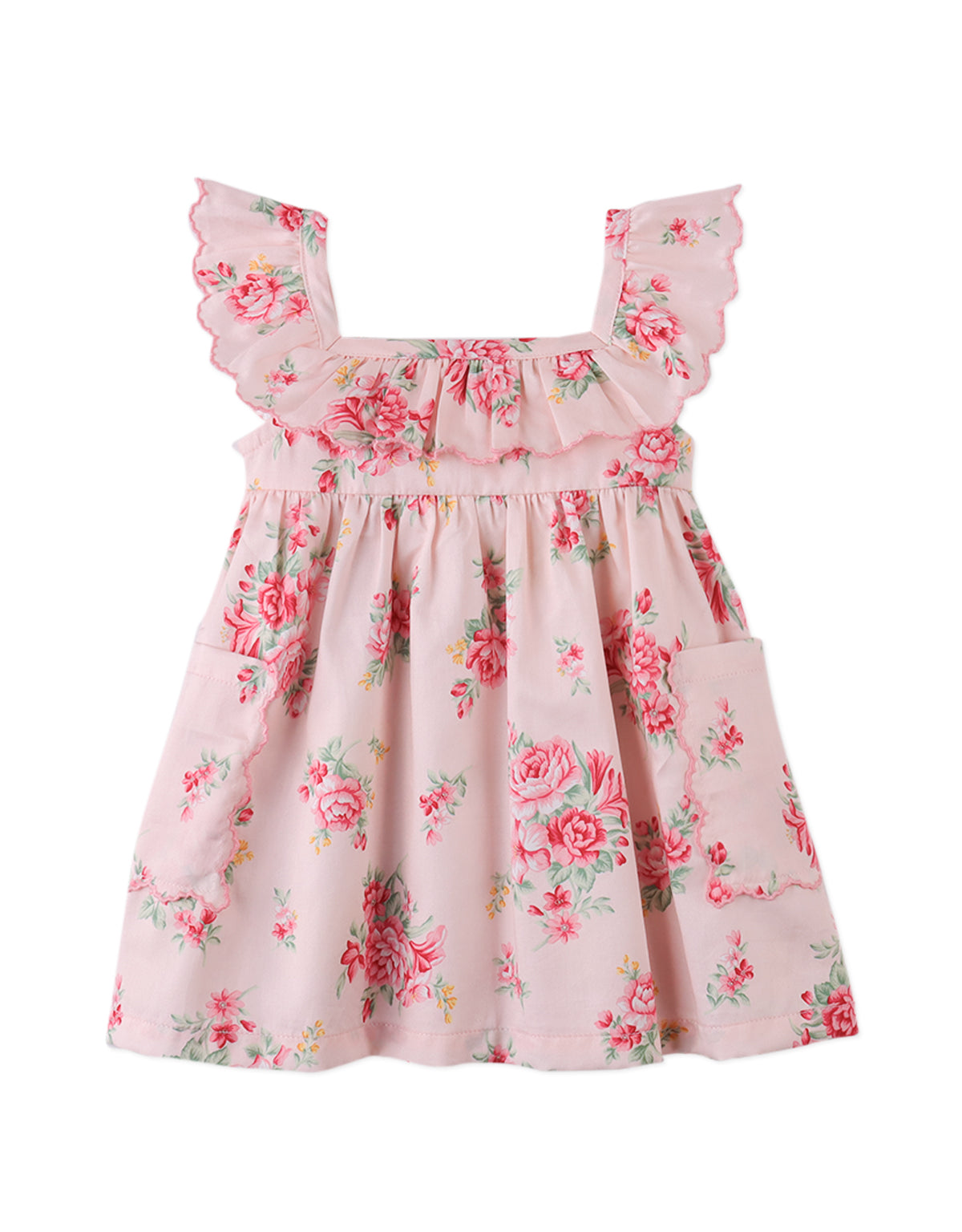 Baby Sydney Dress with Embroidered Scallop Details