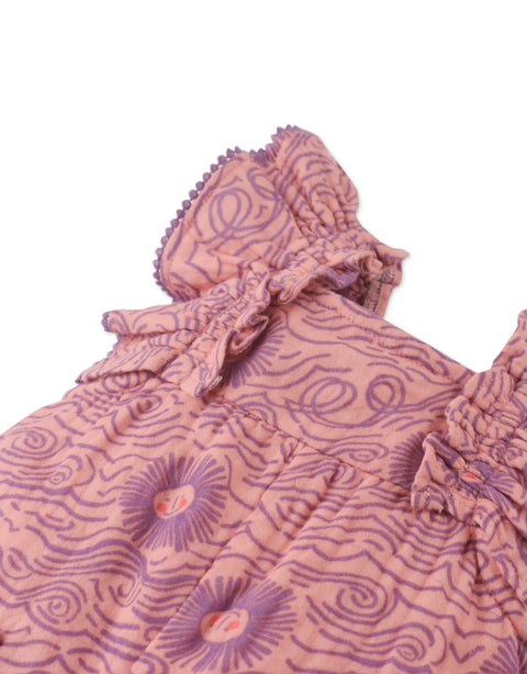 BABY ZOYA PLAYSUIT IN SUNWAVE PRINT WITH RUFFLE SLEEVES