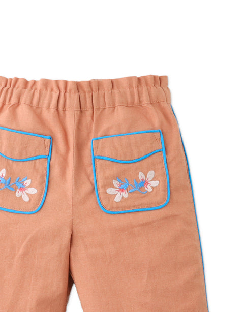 BABY AUBREY PANTS WITH EMBROIDERY ON POCKETS