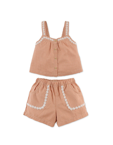 BABY NERY SHORTS SET WITH DAISY LACE TRIMS