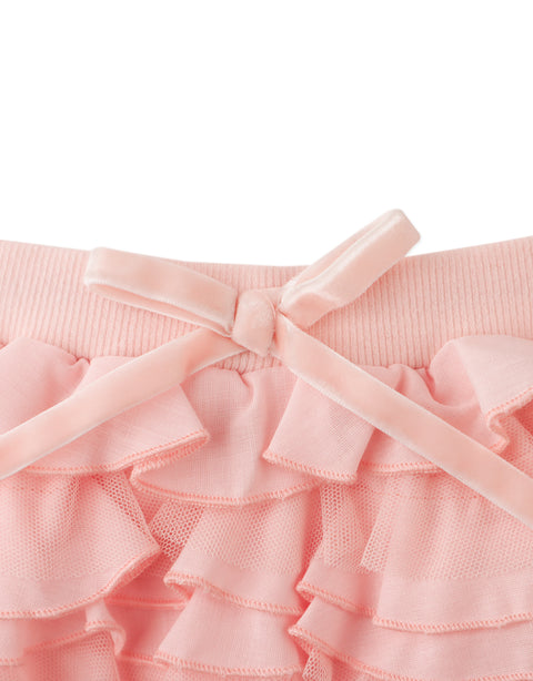 BABY WILMA TIERED SKORTS WITH RIBBED WAISTBAND