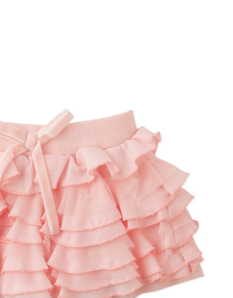 BABY WILMA TIERED SKORTS WITH RIBBED WAISTBAND