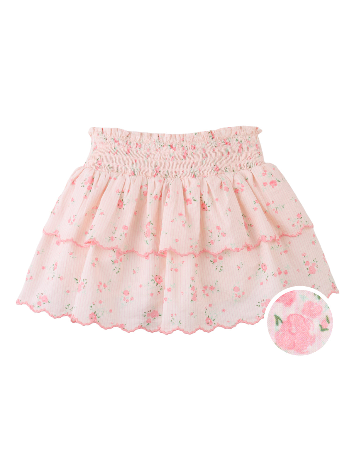Baby Bea Skort with Smocked Bodice & Embroidered Scallop