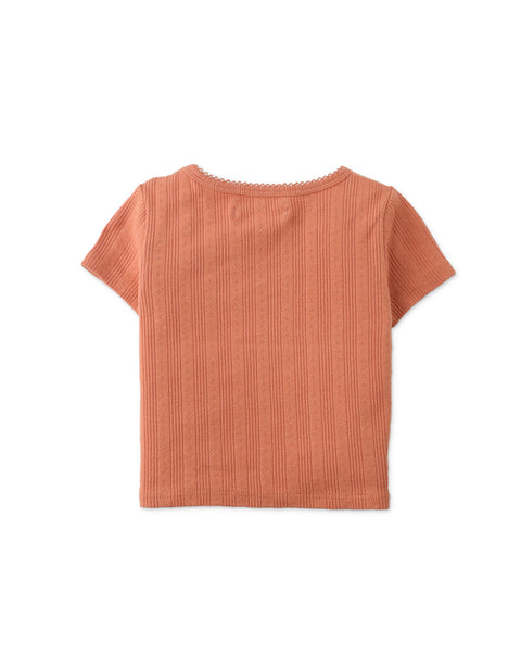 BABY HAZEL RIBBED TEE WITH  CHERRY BULLION EMBROIDERY