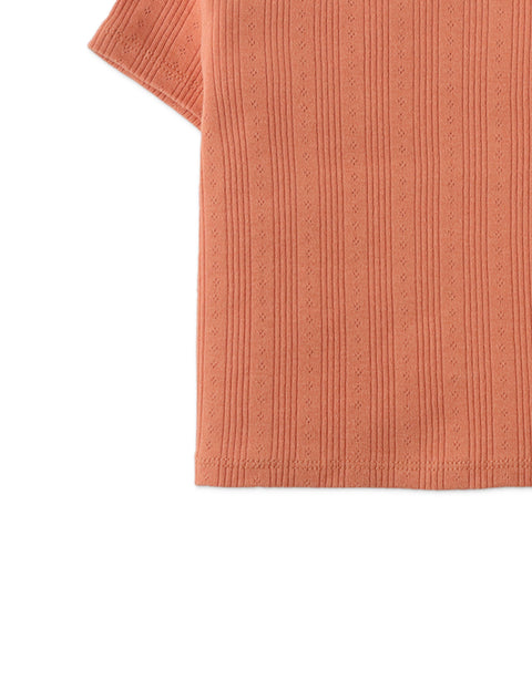 BABY HAZEL RIBBED TEE WITH  CHERRY BULLION EMBROIDERY