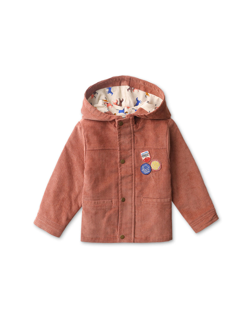 BABY BOYS CORDUROY PATCHED COAT