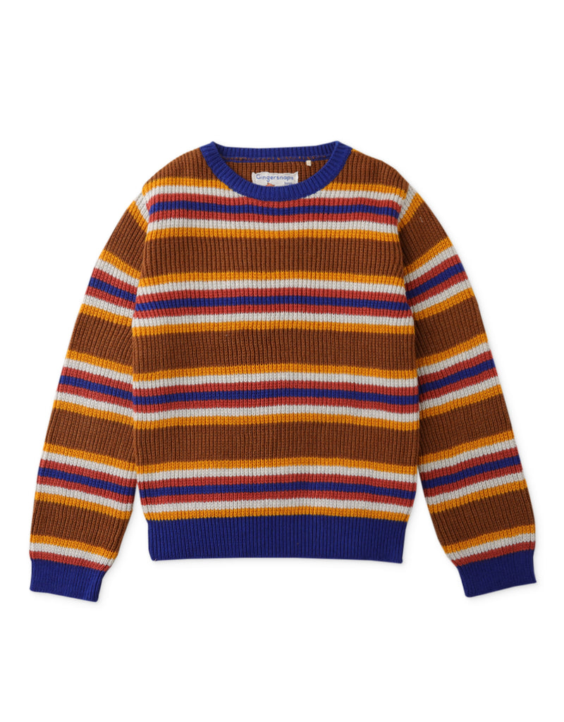 BOYS MULTICOLOR STRIPES KNIT PULLOVER