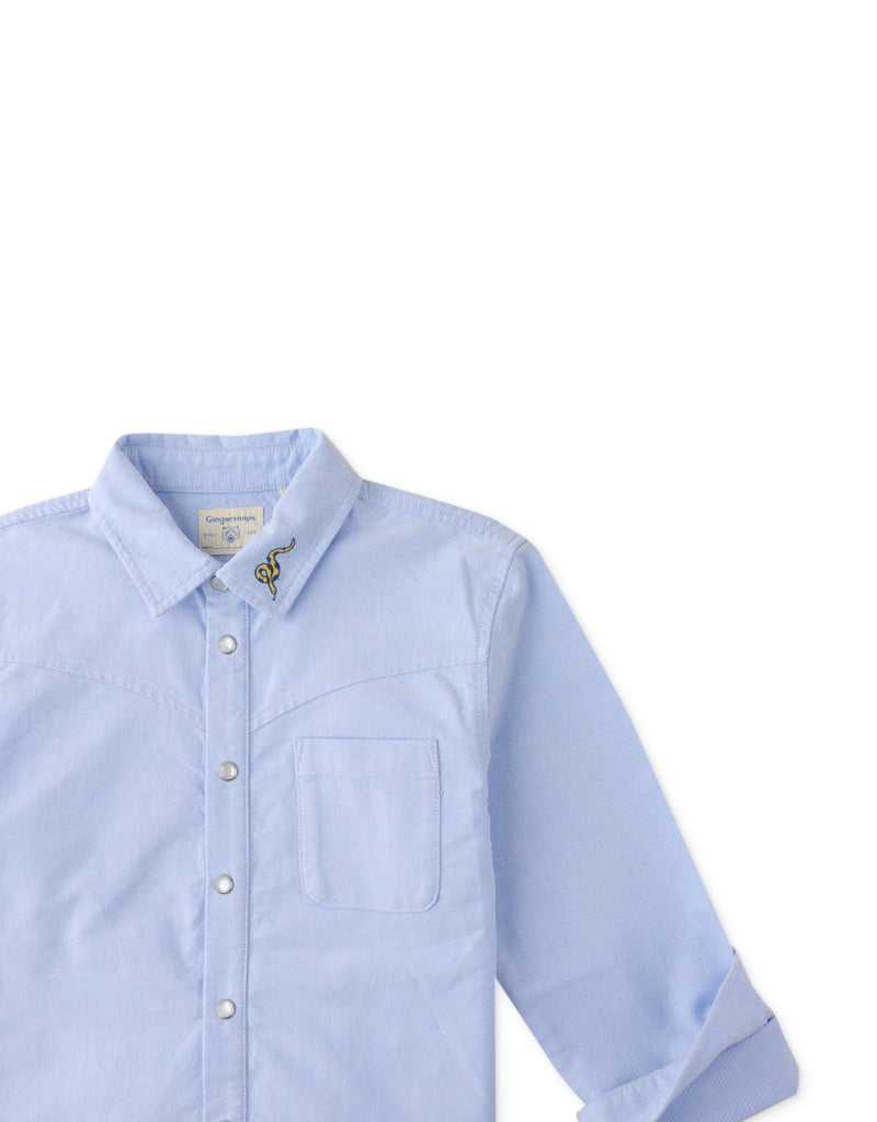 BOYS SNAKE EMBROIDERED OXFORD SHIRT