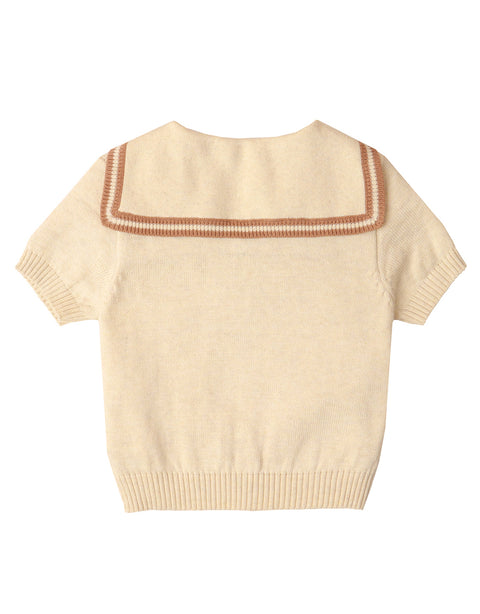 GIRLS SAILOR COLLAR FULL FASHIONED KNITTED TOP