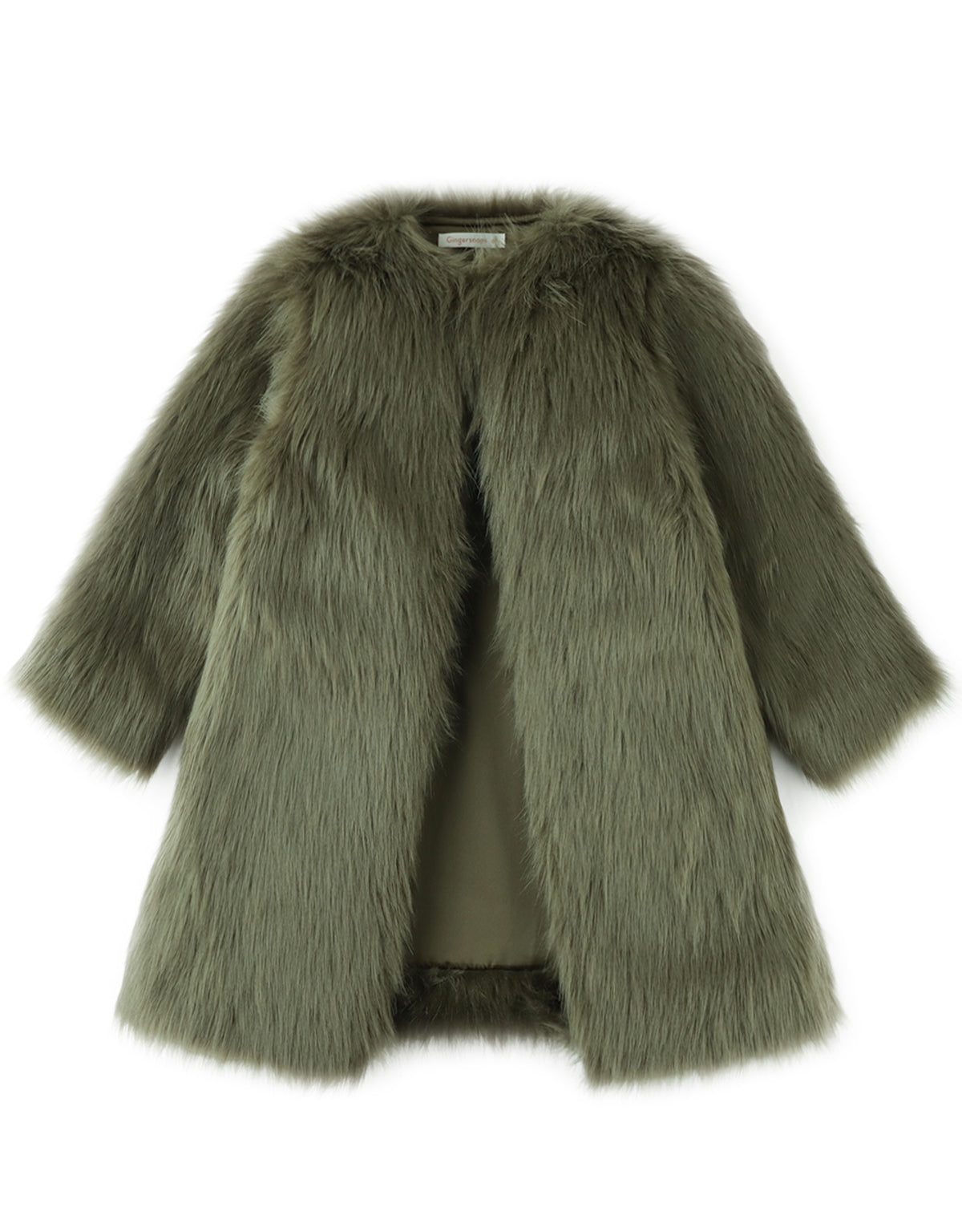 GIRLS COAT IN CRIMPED FRINGED POLY FUR