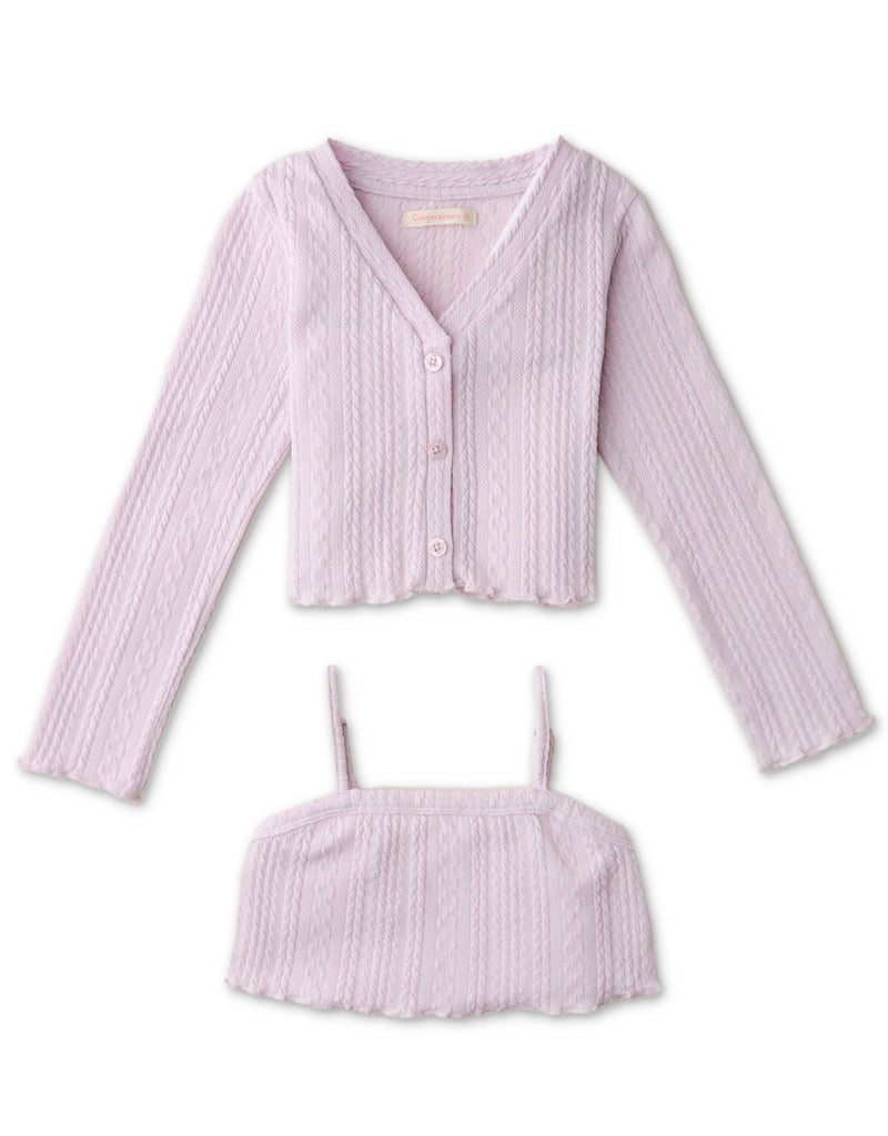 GIRLS CARDIGAN AND TANK TWIN SET