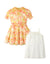 GIRLS SMOCKED WAIST TIERED DRESS WITH PUFF SLEEVES