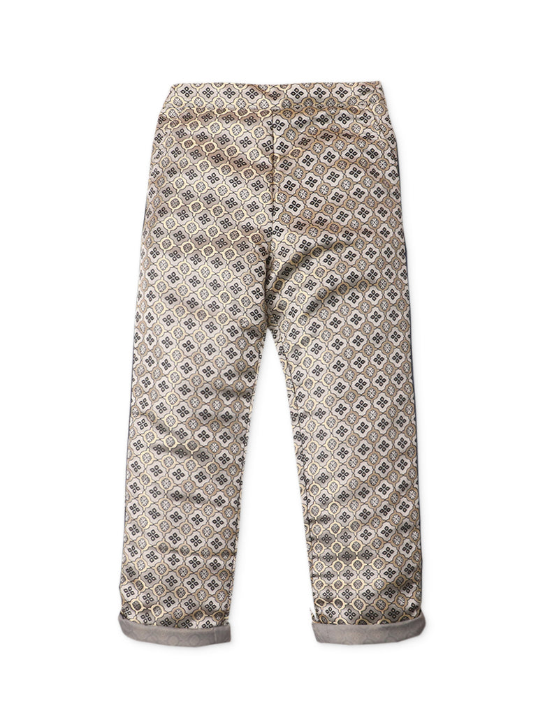 GIRLS JACQUARD PANTS W/ SIDE TRIM