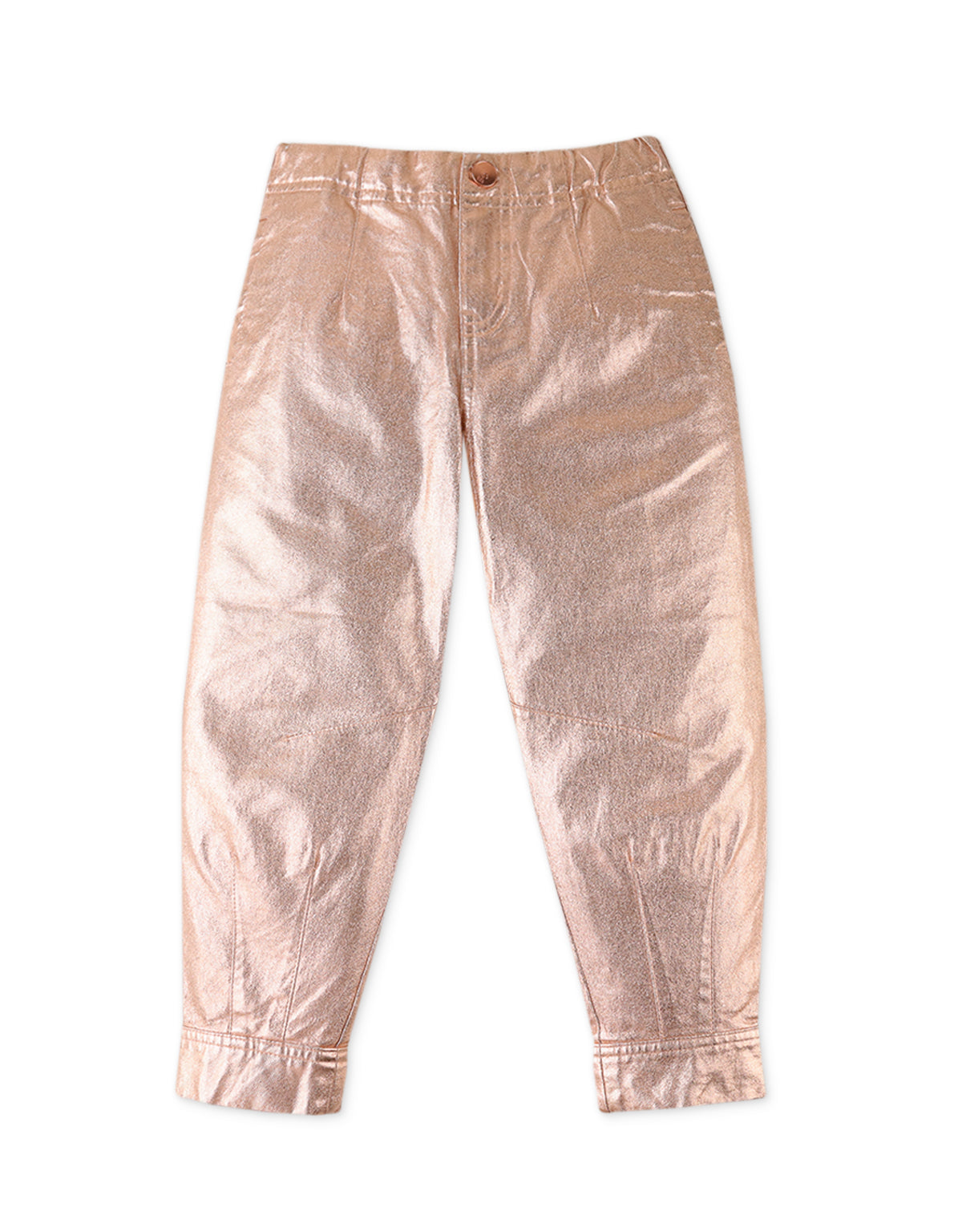 GIRLS BALLOON FIT BRONZE LAME TWILL PANTS