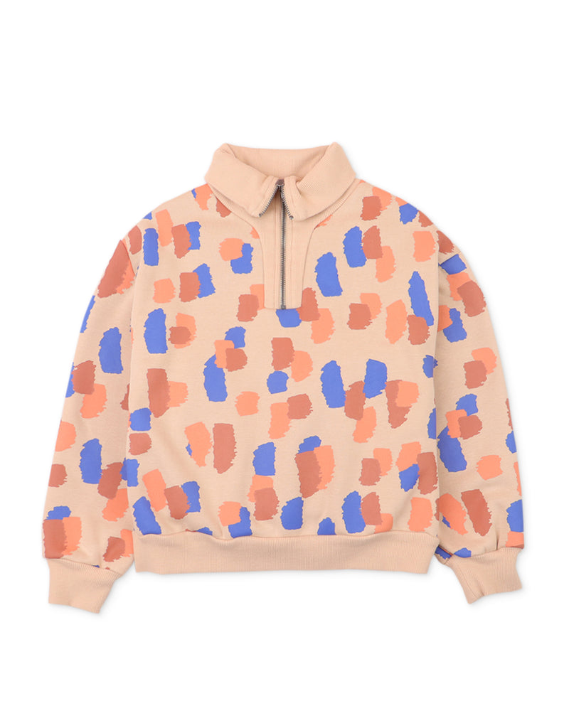 GIRLS ABSTRACT PRINT HALF-ZIP PULLOVER