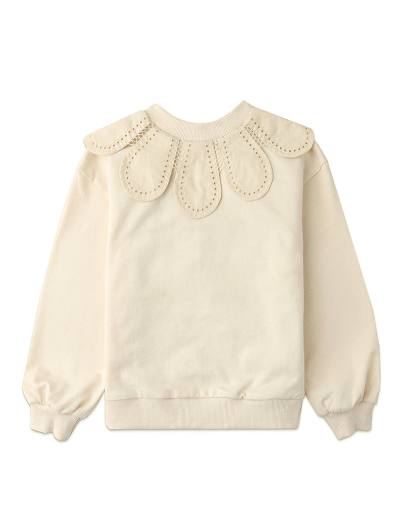 GIRLS PULLOVER WITH SCALLOP COLLAR