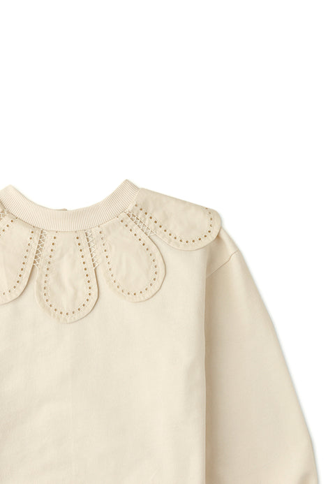 GIRLS PULLOVER WITH SCALLOP COLLAR