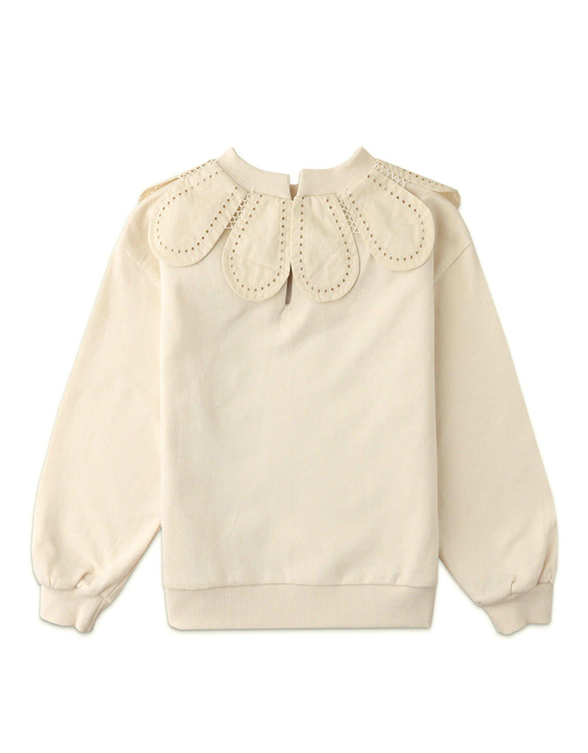 GIRLS PULLOVER WITH SCALLOP COLLAR