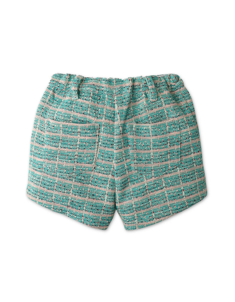 GIRLS JERSEY TWEED SHORTS