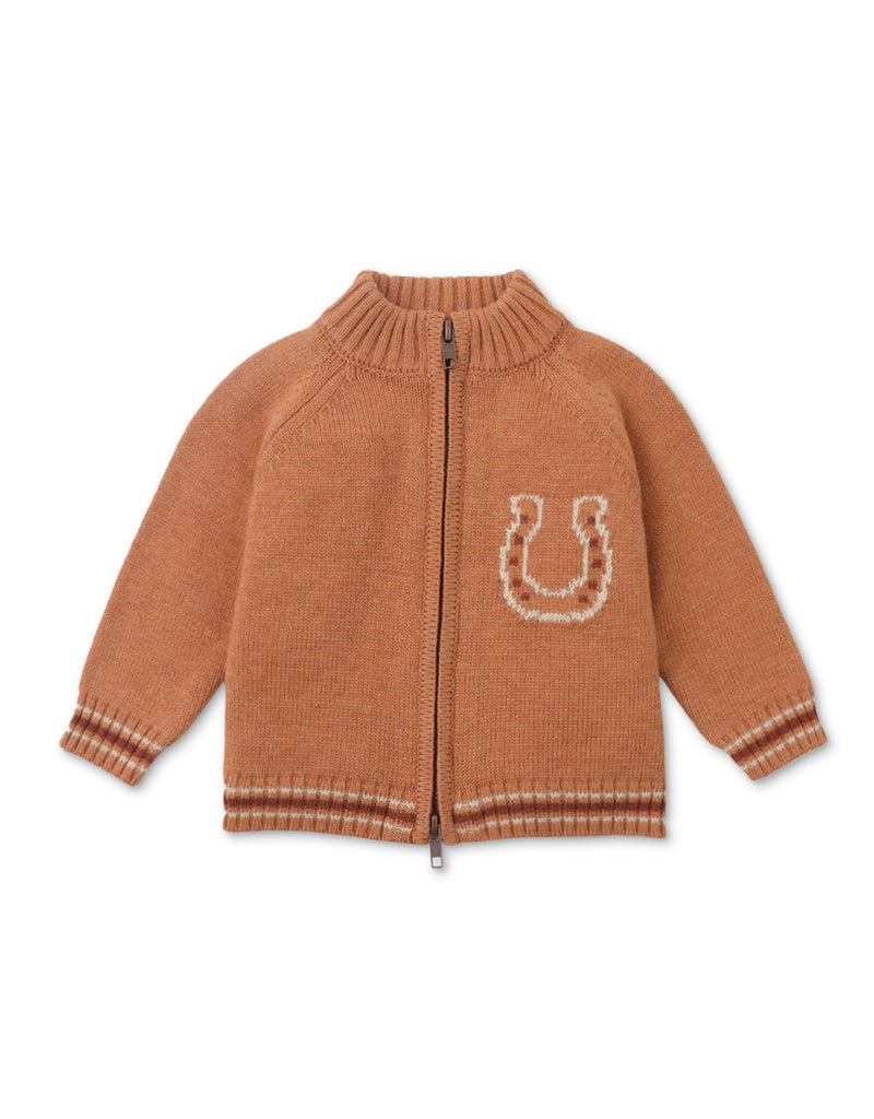 BABY BOYS STALLION INTARSIA KNIT CARDIGAN