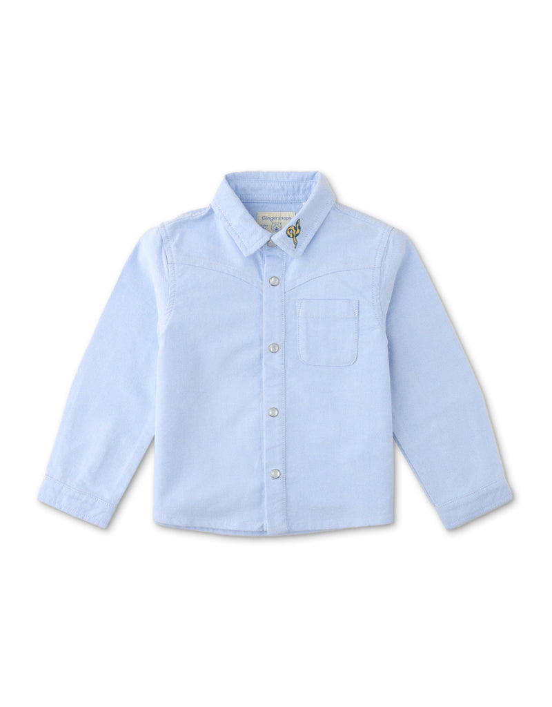 BABY BOYS SNAKE EMBROIDERED OXFORD SHIRT