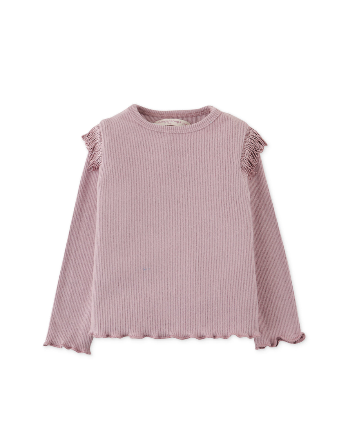 BABY GIRLS RIBBED TOP WITH FRINGE DETAILS AND LETTUCE HEM – Gingersnaps ...