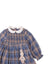 BABY GIRLS CHECKERED SMOCKED DRESS WITH BUNNY PLUSH TOY