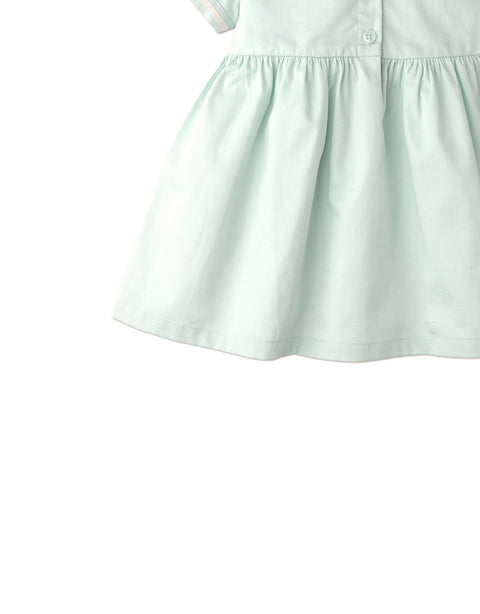 BABY GIRLS SAILOR COLLAR DRESS WITH BUTTON OPENING