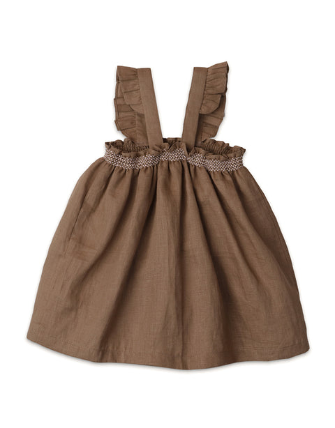BABY GIRLS SWING DRESS WITH EMBROIDERY ON POCKETS