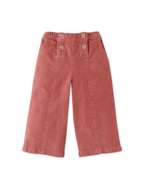 BABY GIRLS VELVET SAILOR PANTS WITH POCKETS