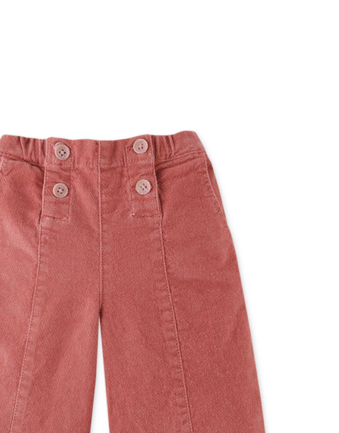 BABY GIRLS VELVET SAILOR PANTS WITH POCKETS