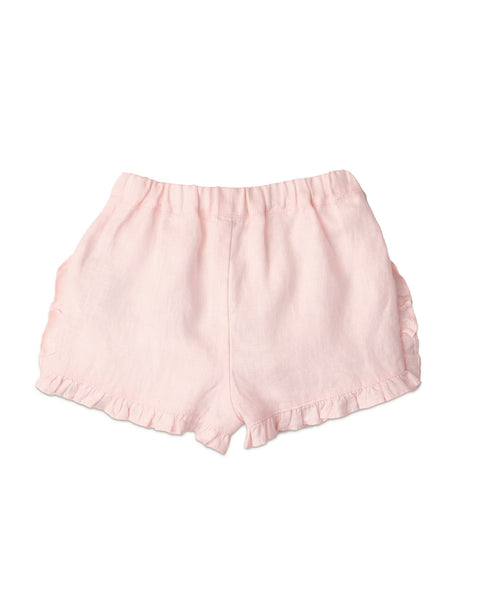 BABY GIRLS RUFFLES SHORTS WITH CHERRY EMBROIDERY