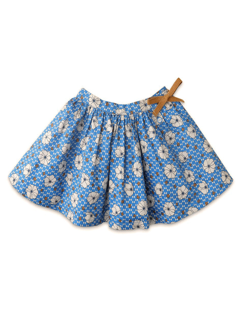 BABY GIRLS ALL OVER FLORAL PRINTED SKIRT WITH BOW