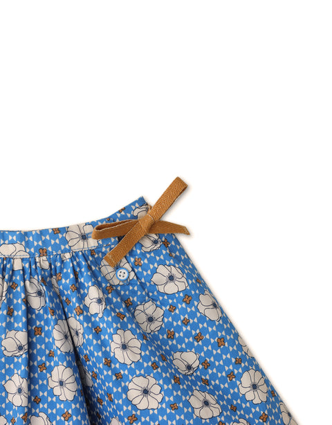 BABY GIRLS ALL OVER FLORAL PRINTED SKIRT WITH BOW