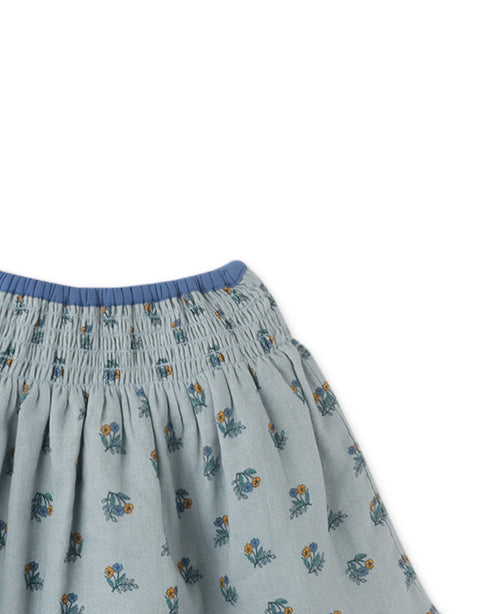 BABY GIRLS SMOCKED SKIRT WITH CONTRAST BINDING