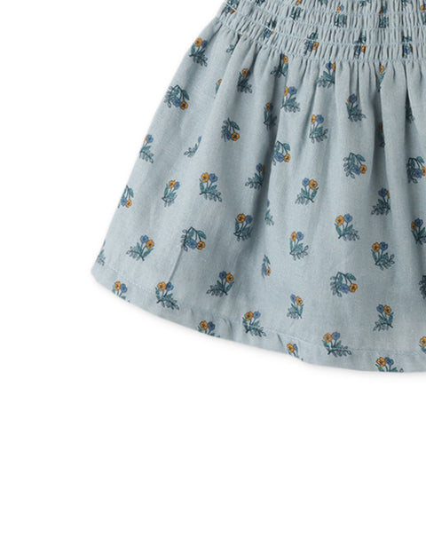 BABY GIRLS SMOCKED SKIRT WITH CONTRAST BINDING
