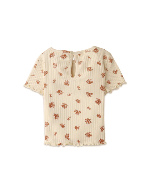 BABY GIRLS DISTY PRINT RIBBED BABY TEE