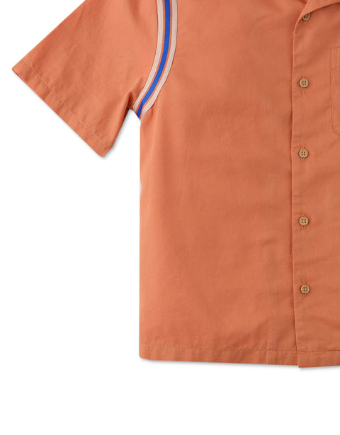 BOYS BOWLING SHIRT WITH STRIPEY TAPE ACCENT