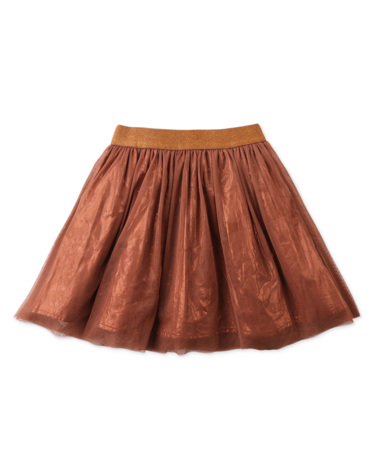 GIRLS SHIRRED TULLE WITH METALLIC LINING SKIRT